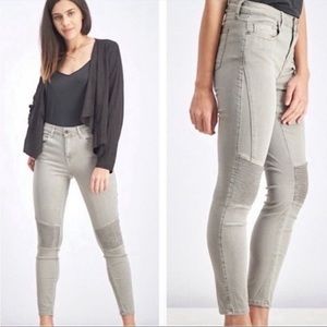 Revolve Pistola Audrey Moto Tencel Blend Skinny Grey Jeans. Size 27